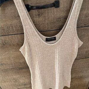 The Fifth Label Tan Ribbed Fitted Tank Top
